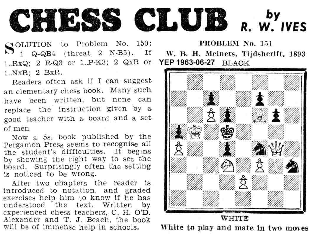 23 June 1960, Yorkshire Evening Post, chess column