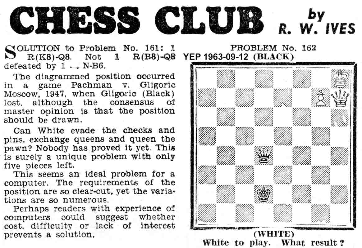 7 November 1963, Yorkshire Evening Post, chess column