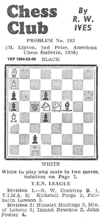 30 January 1964, Yorkshire Evening Post, chess column